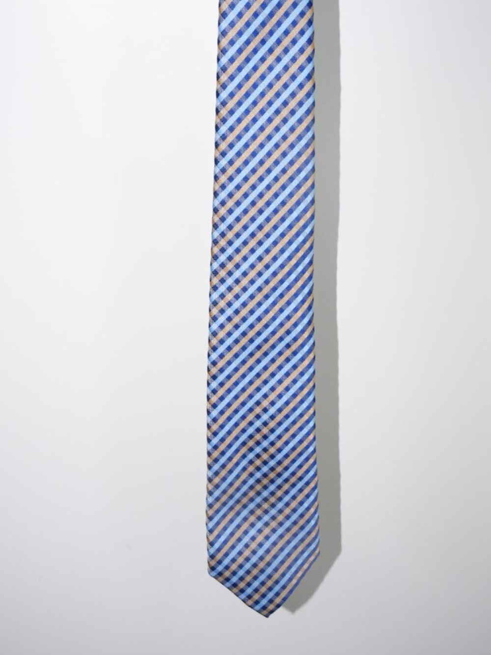 John Ashford Blue Check Tie